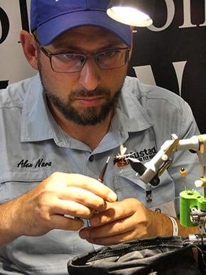 Alex Nova Italian Fly Dresser at the Irish Fly Fair 2025