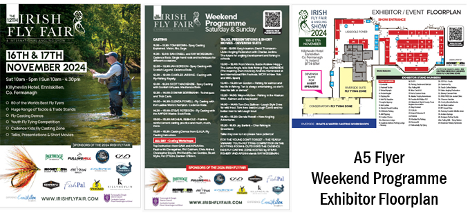 The Irish Fly Fair 2024 - A5 Flyer, Weekend Programme & Exhibitors Floorplan 